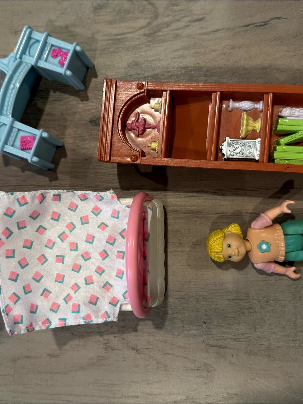 Fisher-Price Pink, Blue, Yellow, Green Kids Doll Furniture & Figure Set
